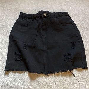 black denim jean skirt
